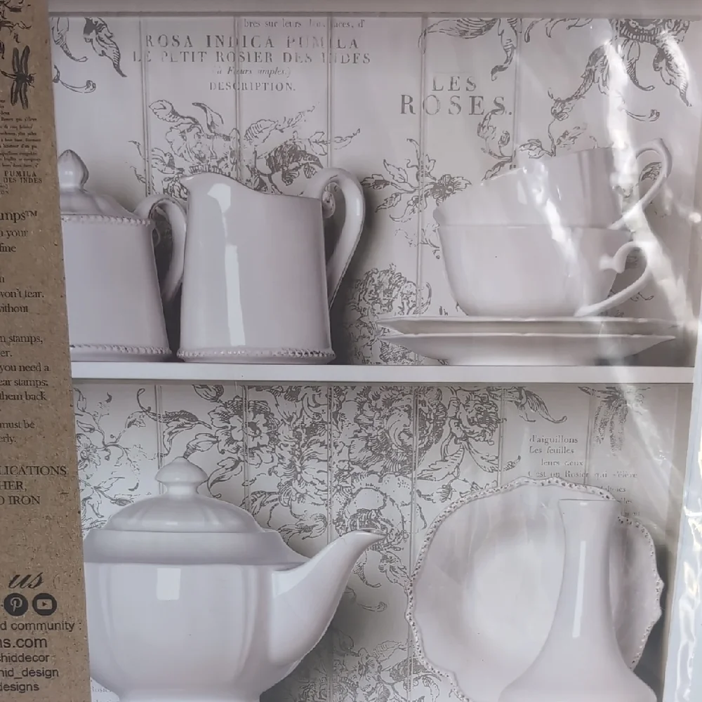 Iron Orchid Designs Decor Stamp Rose Toile IOD #0059 - Picture 4 of 5